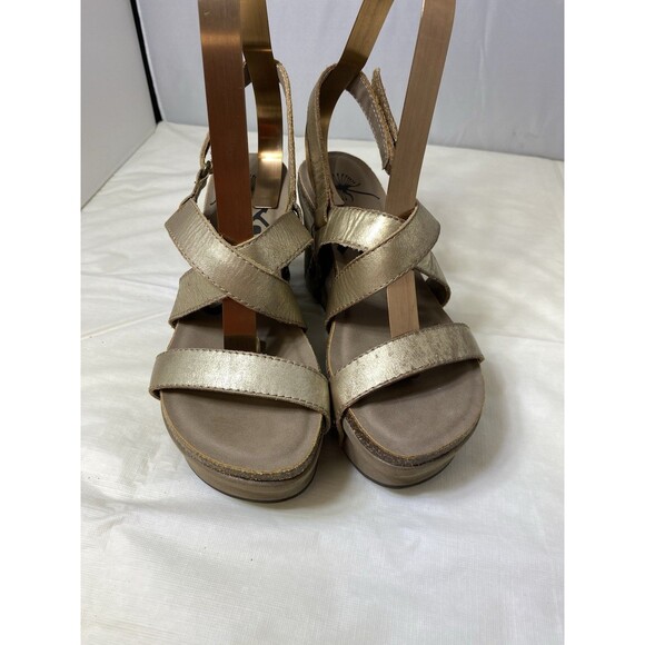 OTBT Women's Sandals Size 6.5 Pewter Brown Leather Platform Strappy "Sail" - Picture 5 of 8
